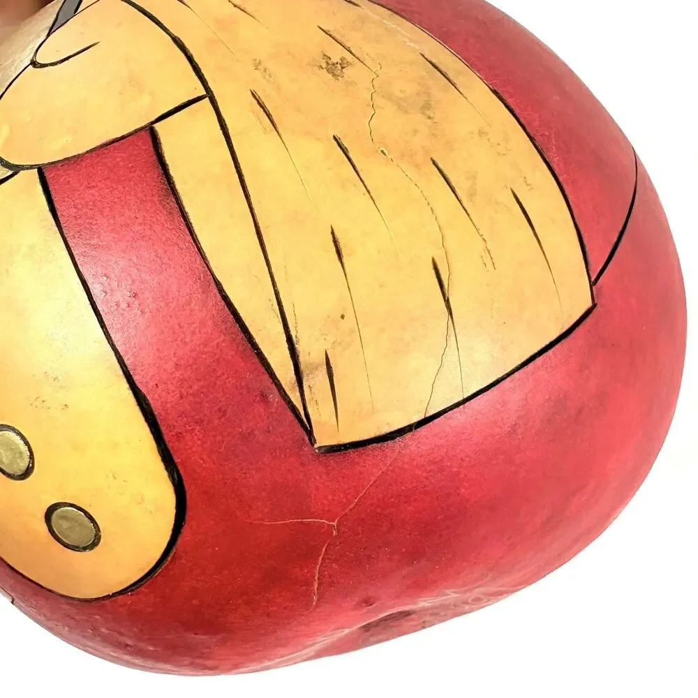 Hand Painted Santa Claus Gourd 12” Christmas Folk Art Vintage 1990s